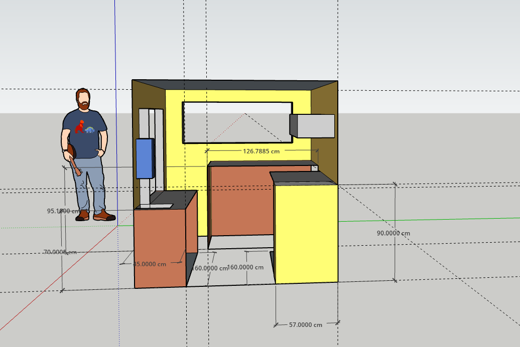 SketchUp plan of Betty's interior layout